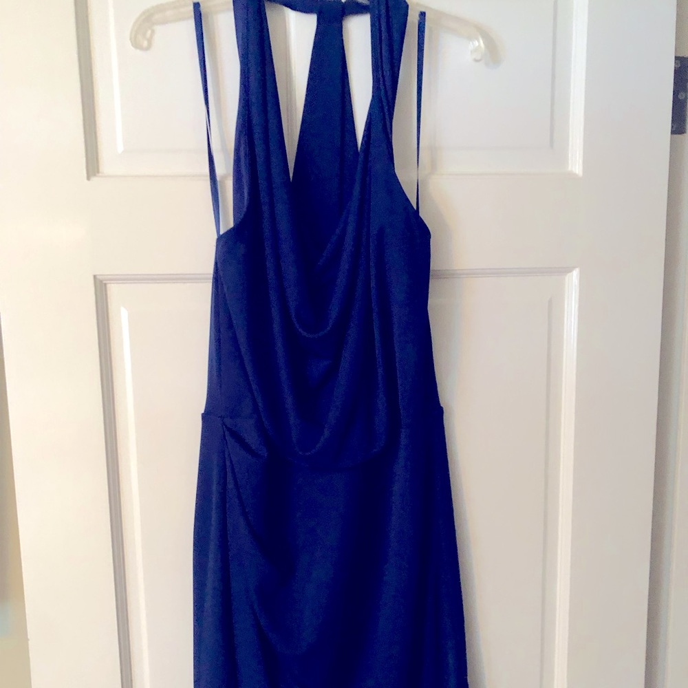 BCBG Blue T-Back Mini Dress